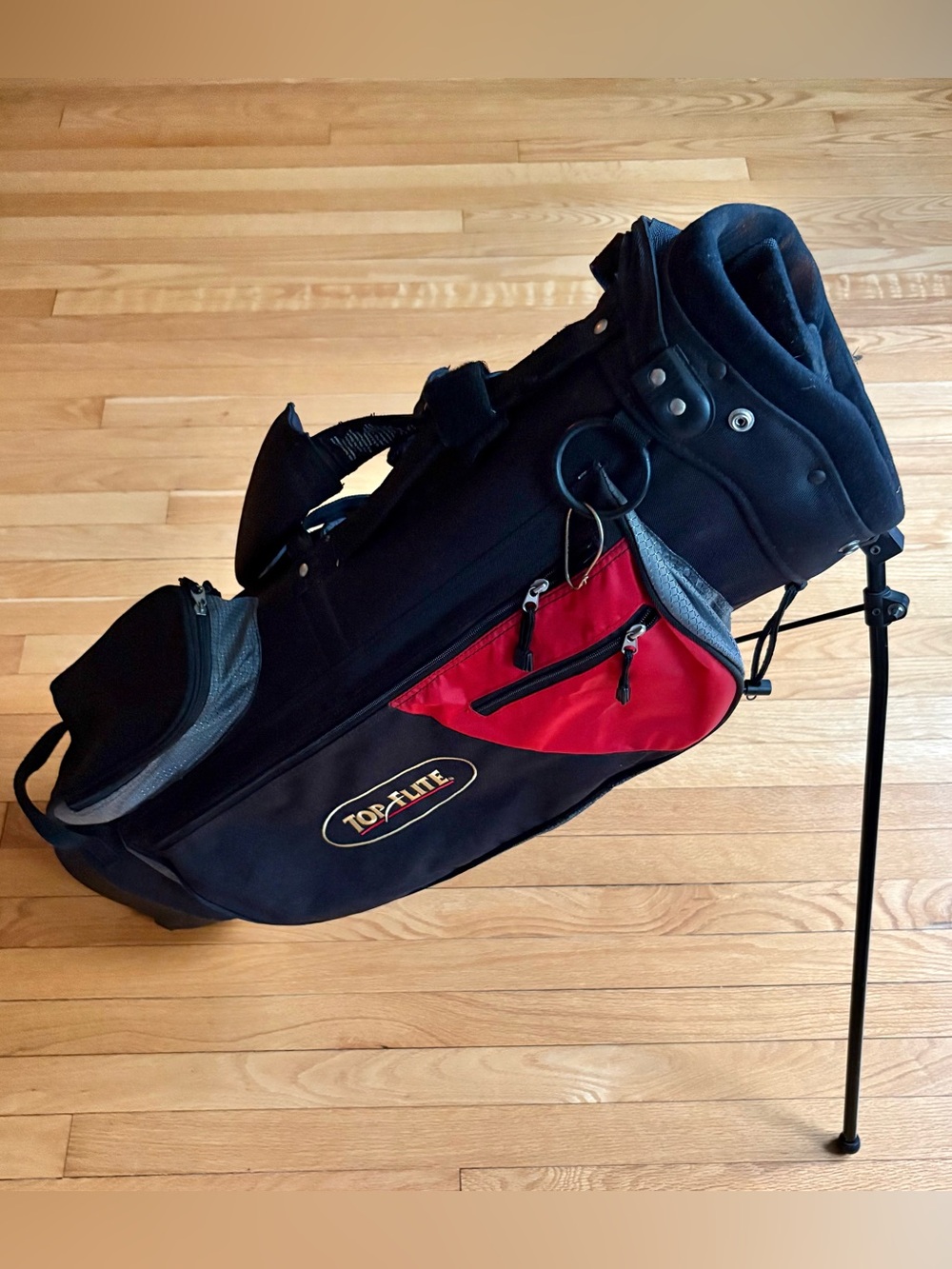 Vintage Top Flite Golf Lightweight Stand Bag Shoulder Strap Carry 5 Way Divider